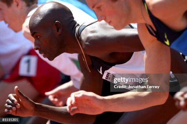 Bernard Lagat of the United States runs in the 2 mile race during the Prefontaine Classic on June 8, 2008 at Hayward Field in Eugene, Oregon.