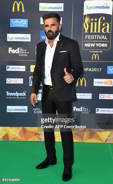 Bollywood Actor Sunil Shetty arrives for the IIFA Awards July 15, 2017 at the MetLife Stadium in East Rutherford, New Jersey during the 18th...