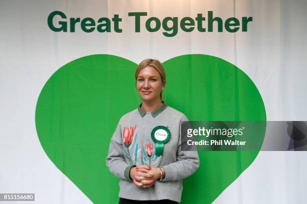 Green Party candidate Hayley Holt during the 2017 Green Party Conference at AUT Auckland during the 2017 Green Party Conference on July 16, 2017 in...