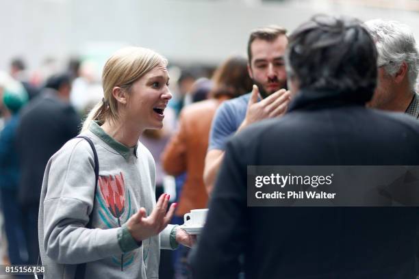 Green Party candidate Hayley Holt during the 2017 Green Party Conference at AUT Auckland during the 2017 Green Party Conference on July 16, 2017 in...