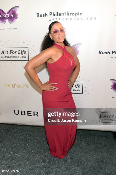 Singer, songwriter Elle Varner attends "Midnight At The Oasis" Annual Art For Life Benefit hosted by Russell Simmons' Rush Philanthropic Arts...