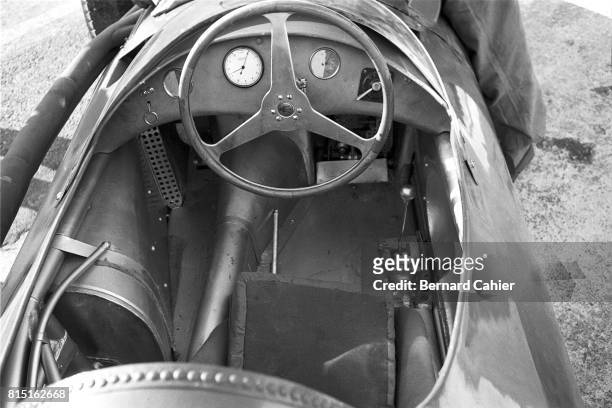 Stirling Moss, Grand Prix of Italy, Monza, Italy, September 2, 1956. The cockpit of Stirling Moss' Maserati 250F.