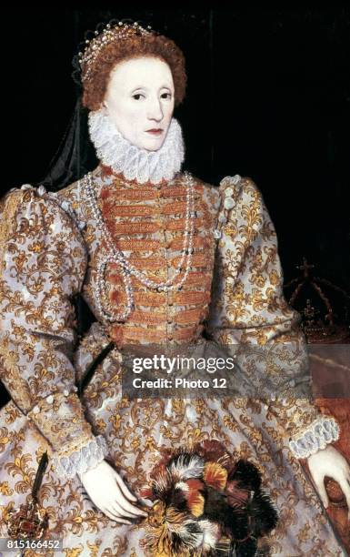 Elizabeth I Queen of England and Ireland from 1558, last Tudor monarch. The Darnley portrait c1588, artist unknown.