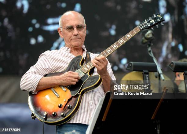 Larry Carlton performs onstage with Steely Dan during The Classic West at Dodger Stadium on July 15, 2017 in Los Angeles, California.