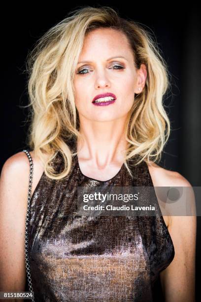 Justine Mattera wearing Winonah dress is seen on July 10, 2017 in Milan, Italy.