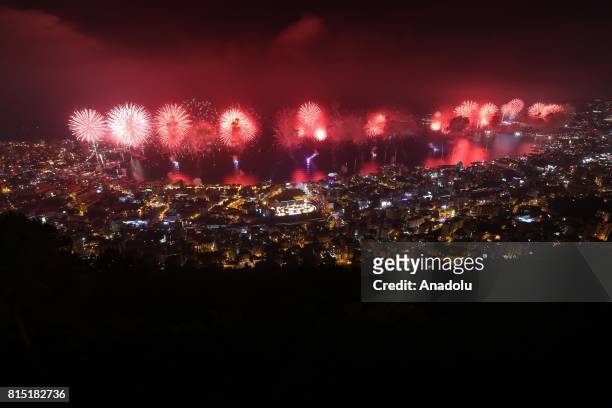 Fireworks illuminate the sky at the end Jounieh International Festival in Jounieh district of Beirut, Lebanon on July 15, 2017.