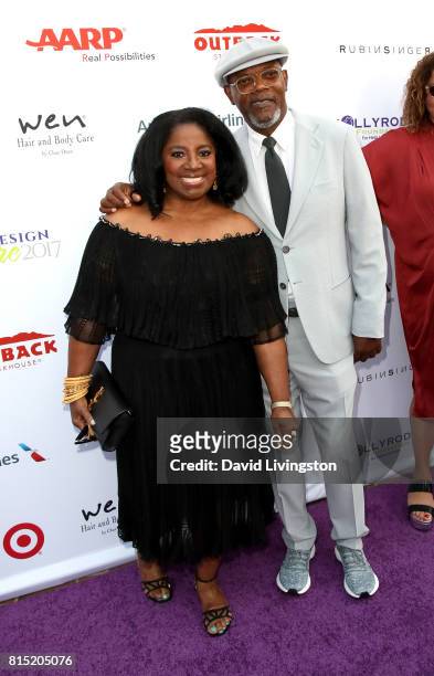 Actress LaTanya Richardson and actor Samuel L. Jackson attend the 19th Annual DesignCare 2017 at Private Residence on July 15, 2017 in Pacific...