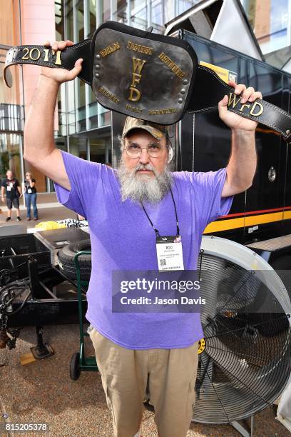Worlds Fastest Drummer creator Boo McAfee arrives at the competition during Summer NAMM Show Music Industry Day at Music City Center on July 15, 2017...