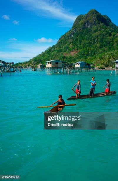 borneo sea gypsy. - mabul island stock pictures, royalty-free photos & images