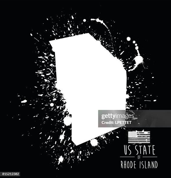 rhode island state ink splat grunge - illustration - rhode island vector stock illustrations