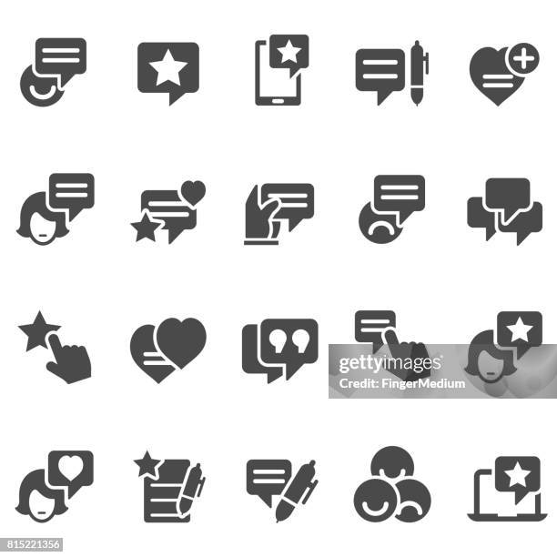 testimonial icon set - pointer finger stock illustrations