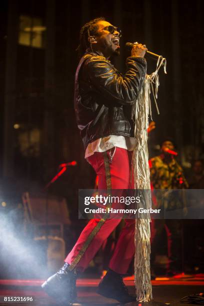 Miguel performs at the KCRW And The Annenberg Foundation's Sound In Focus at Annenberg Space For Photography on July 15, 2017 in Century City,...