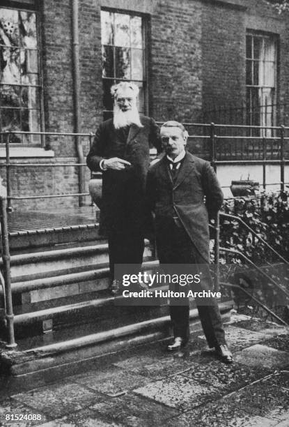 British Chancellor of the Exchequer David Lloyd-George, with his Uncle, Richard Lloyd, at 11 Downing Street, London, circa 1915. Richard Lloyd, a...