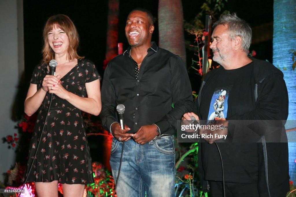 Actor Milla Jovovich, actor Chris Tucker and director Luc Besson