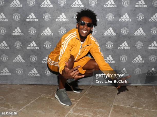 Rapper Desiigner attends Adidas and The Manchester United Squad present Unmissable featuring a live music performance and special guests at The...