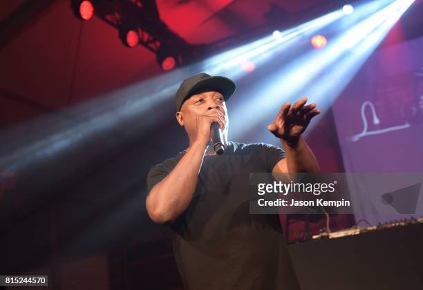 Rapper Chuck D performs on stage during "Midnight At The Oasis" Annual Art For Life Benefit hosted by Russell Simmons' Rush Philanthropic Arts...