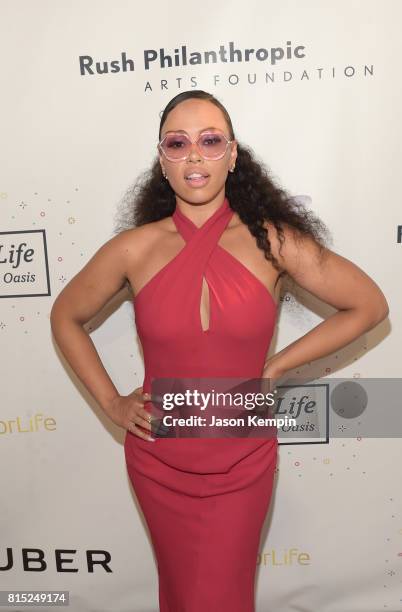 Singer, songwriter Elle Varner attends "Midnight At The Oasis" Annual Art For Life Benefit hosted by Russell Simmons' Rush Philanthropic Arts...