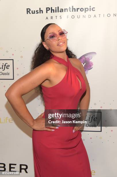 Singer, songwriter Elle Varner attends "Midnight At The Oasis" Annual Art For Life Benefit hosted by Russell Simmons' Rush Philanthropic Arts...