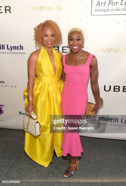 Honoree, President of Consumer Beauty Division, Coty Esi Eggleston Bracey and Performer Cynthia Erivo attend "Midnight At The Oasis" Annual Art For...