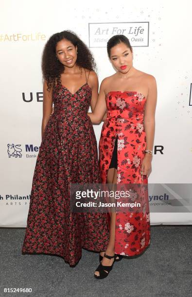 Ming Lee Simmons and Aoki Lee Simmons attend "Midnight At The Oasis" Annual Art For Life Benefit hosted by Russell Simmons' Rush Philanthropic Arts...