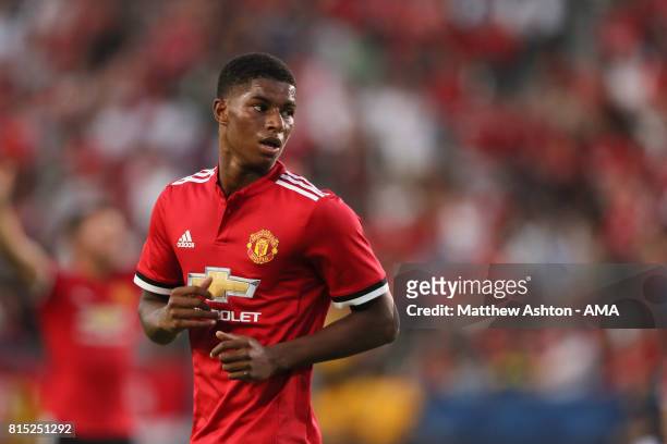 Marcus Rashford of Manchester United during to the friendly fixture between LA Galaxy and Manchester United at StubHub Center on July 15, 2017 in...