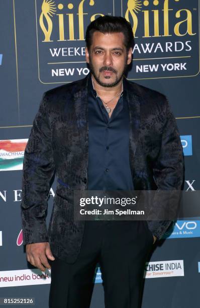 Actor Salman Khan attends the 2017 International Indian Film Academy Festival at MetLife Stadium on July 14, 2017 in East Rutherford, New Jersey.