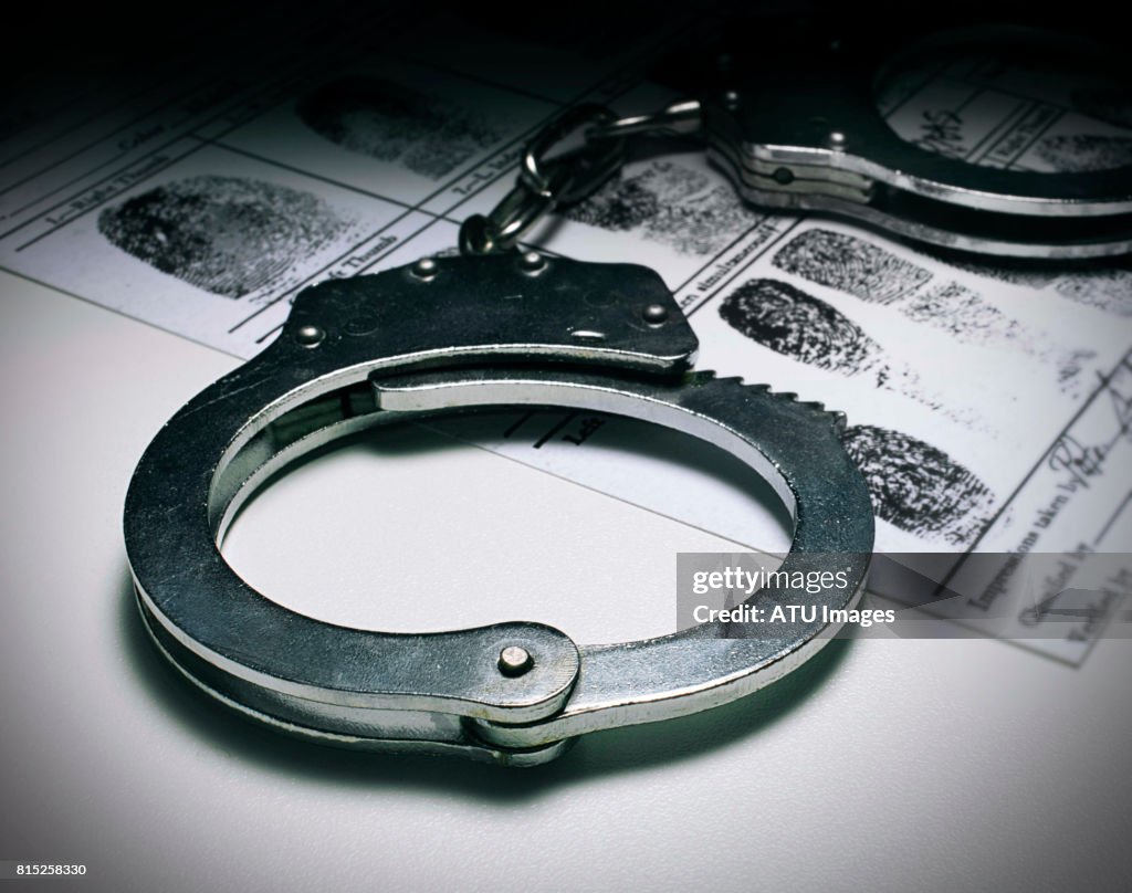 Handcuffs fingerprints