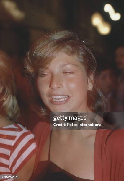 Close-up of teenaged American actress Tatum O'Neal at a wrap party on the lot of Paramont Studios, Los Angeles, California, June 2, 1979.