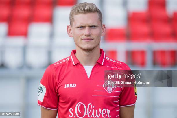 Felix Mueller of Wuerzburger Kickers poses during the team presentation at Flyeralarm Arena on July 15, 2017 in Wuerzburg, Germany.