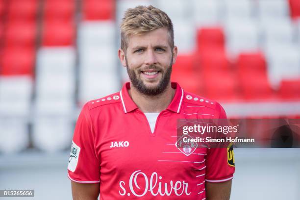 Marco Koenigs of Wuerzburger Kickers poses during the team presentation at Flyeralarm Arena on July 15, 2017 in Wuerzburg, Germany.