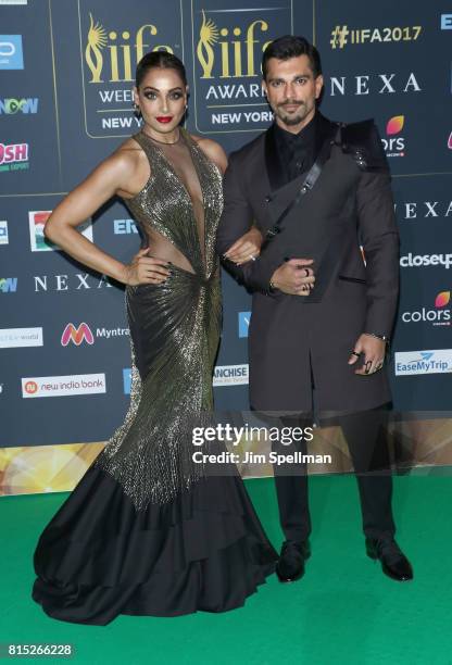 Actors Bipasha Basu and Karan Singh Grover attend the 2017 International Indian Film Academy Festival at MetLife Stadium on July 14, 2017 in East...