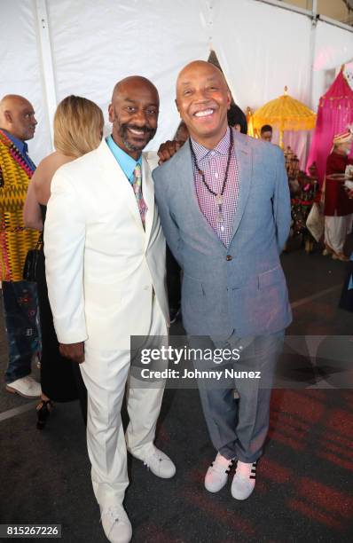 Stephen G. Hill and Russell Simmons attend "Midnight At The Oasis" Annual Art For Life Benefit hosted by Russell Simmons' Rush Philanthropic Arts...