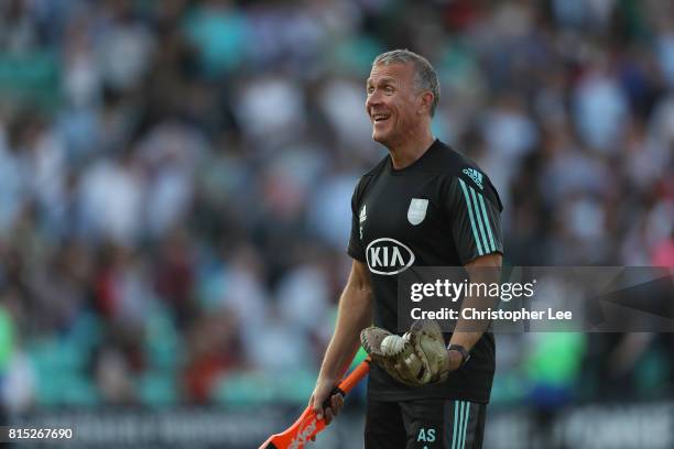 Coach Alec Stewart of Surrey during the NatWest T20 Blast match between Surrey and Kent at The Kia Oval on July 14, 2017 in London, England.