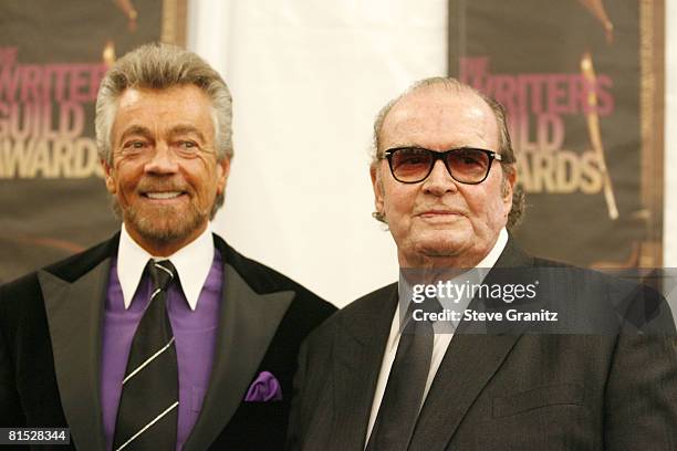 Stephen J. Cannell, recipient of the Paddy Chayefsky Laurel Award for Television, with presenter James Garner