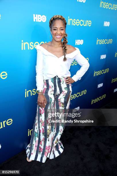 Actress Amanda Seales attends a block party celebrating HBO's new season of "Insecure" on July 15, 2017 in Inglewood, California.