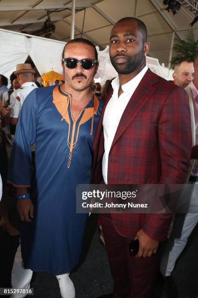 Alberto Polo and Darrelle Revis attends "Midnight At The Oasis" Annual Art For Life Benefit hosted by Russell Simmons' Rush Philanthropic Arts...