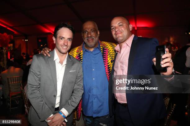 Michael Israel, Danny Simmons, Zachary Pierce attends 2017 Rush Philanthropic Arts Foundation Art For Life Benefit at Fairview Farms on July 15, 2017...