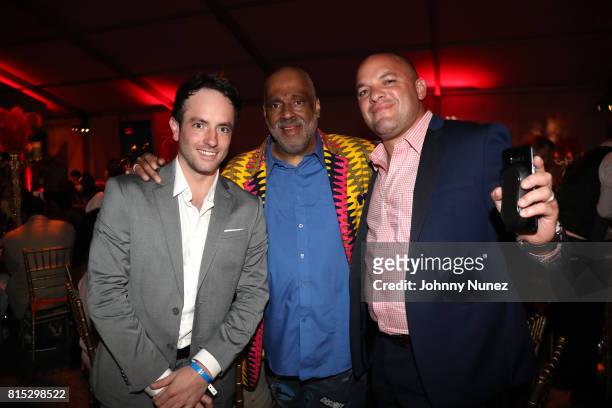Michael Israel, Danny Simmons, Zachary Pierce attends 2017 Rush Philanthropic Arts Foundation Art For Life Benefit at Fairview Farms on July 15, 2017...
