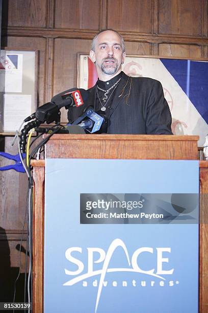 Video game mogul and space tourist Richard Garriot attends the Space Adventures announcement of Sergey Brin as orbital spaceflight investor and...