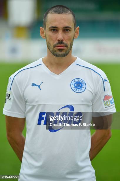 Tim Gorschlueter poses during the Third League team presentation of Sportfreunde Lotte at Frimo Stadium on July 16, 2017 in Lotte, Germany.