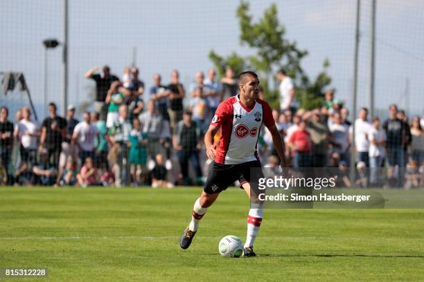 Oriol Romeu from FC Southampton in action during the pre-season friendly match between FC Southampton and St. Gallen at Sportanlage Kellen on July...