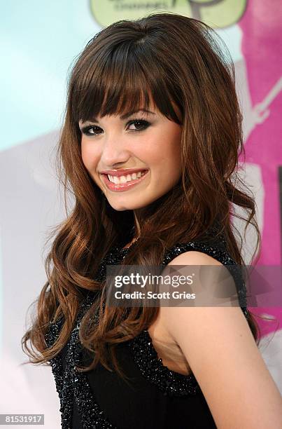 Actress Demi Lovato attends the premiere of "Camp Rock" on June 11, 2008 in New York.