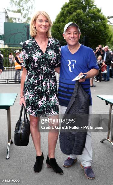 Speaker of the House of Commons, John Bercow and his wife Sally on day thirteen of the Wimbledon Championships at The All England Lawn Tennis and...