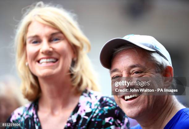 Speaker of the House of Commons, John Bercow and his wife Sally on day thirteen of the Wimbledon Championships at The All England Lawn Tennis and...