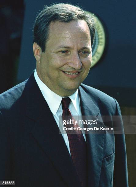 Deputy Secretary of the Treasury Lawrence Summers after a ceremony at the White House where President Clinton announced Robert Rubin's resignation as...