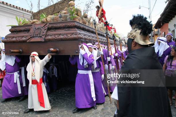 processione della chiesa di la merced, venerdì santo mattina, 14 aprile 2017 - venerdì santo foto e immagini stock