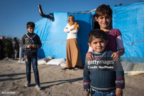 Syrian refugees working in the agricultural camps in Adana, Turkey, on 16 July 2017. Syrian refugees lacking work permits and Turkish language skills...
