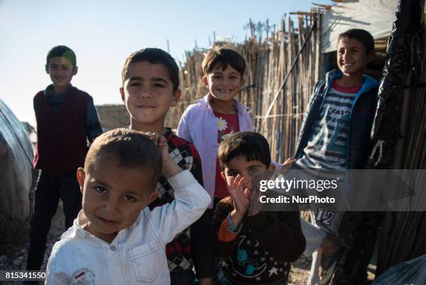 Syrian refugees working in the agricultural camps in Adana, Turkey, on 16 July 2017. Syrian refugees lacking work permits and Turkish language skills...