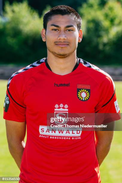 Mario Rodriguez of Sonnenhof Grossaspach poses during the team presentation on July 13, 2017 in Grossaspach, Germany.