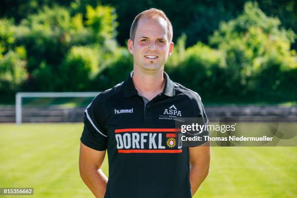 Athletic coach Axel Maeder of Sonnenhof Grossaspach poses during the team presentation on July 13, 2017 in Grossaspach, Germany.